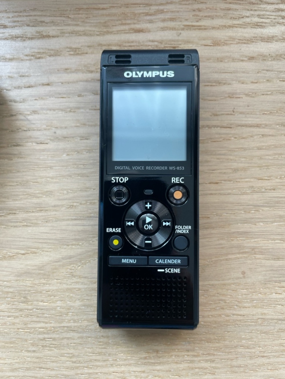 Olympus black and silver digital voice recorder WS-853